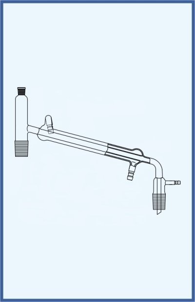 Destilační kolona s chladičem Liebig vakuovým adaptérem a olivkami